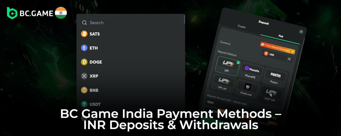 BC Game India – INR Payment Options & Methods
